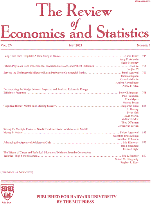 Review Of Economics And Statistics