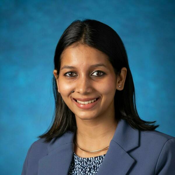 Portrait photo of graduate student Lakshimi Swaminathan, cohort of 2024